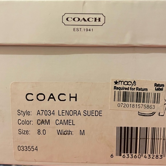 COACH 💼 CAMEL LENORA SUEDE BOOTS  ~ NIB~ Size 8M - Picture 15 of 15
